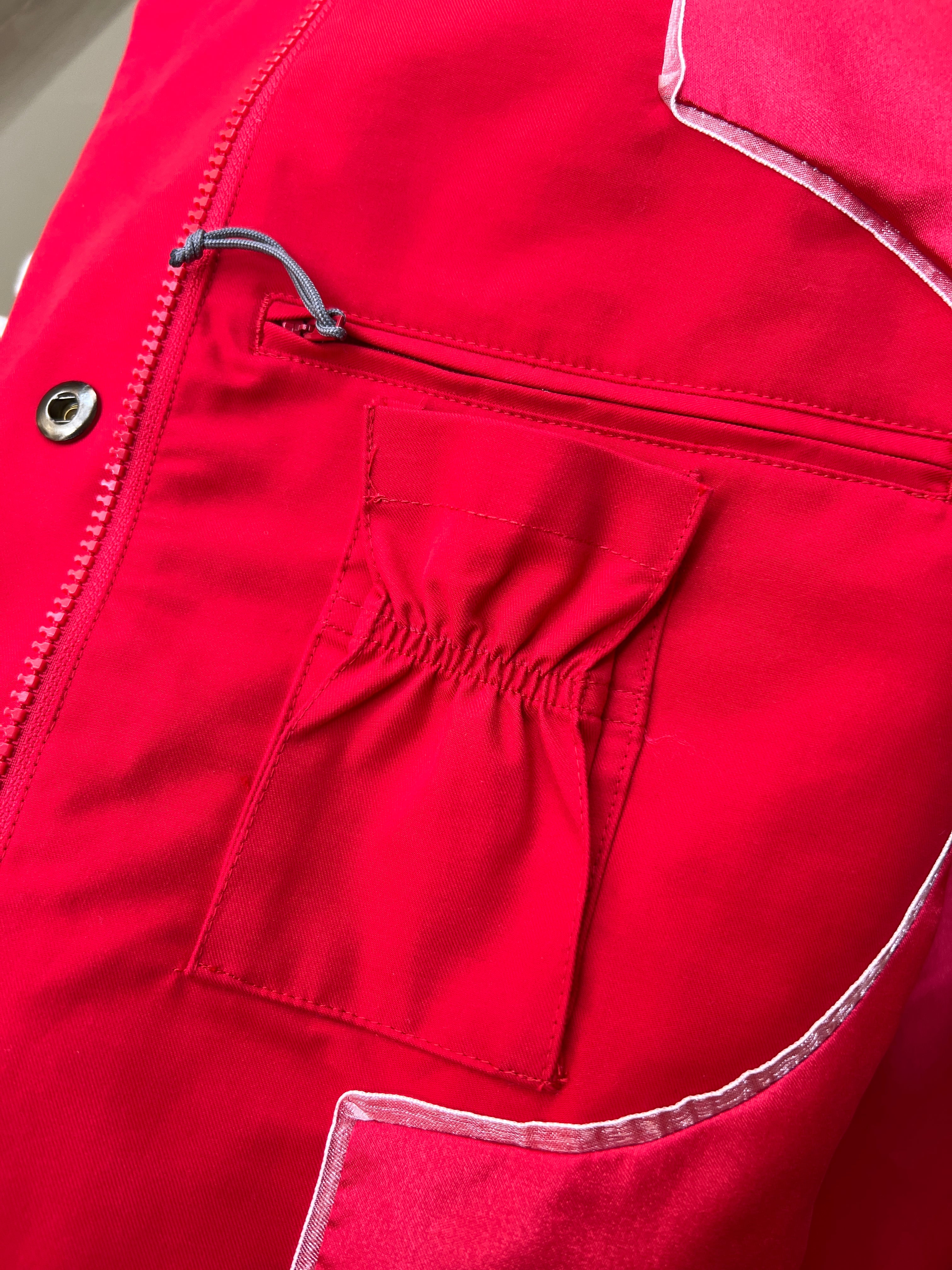 Riding red waterproof trench coat