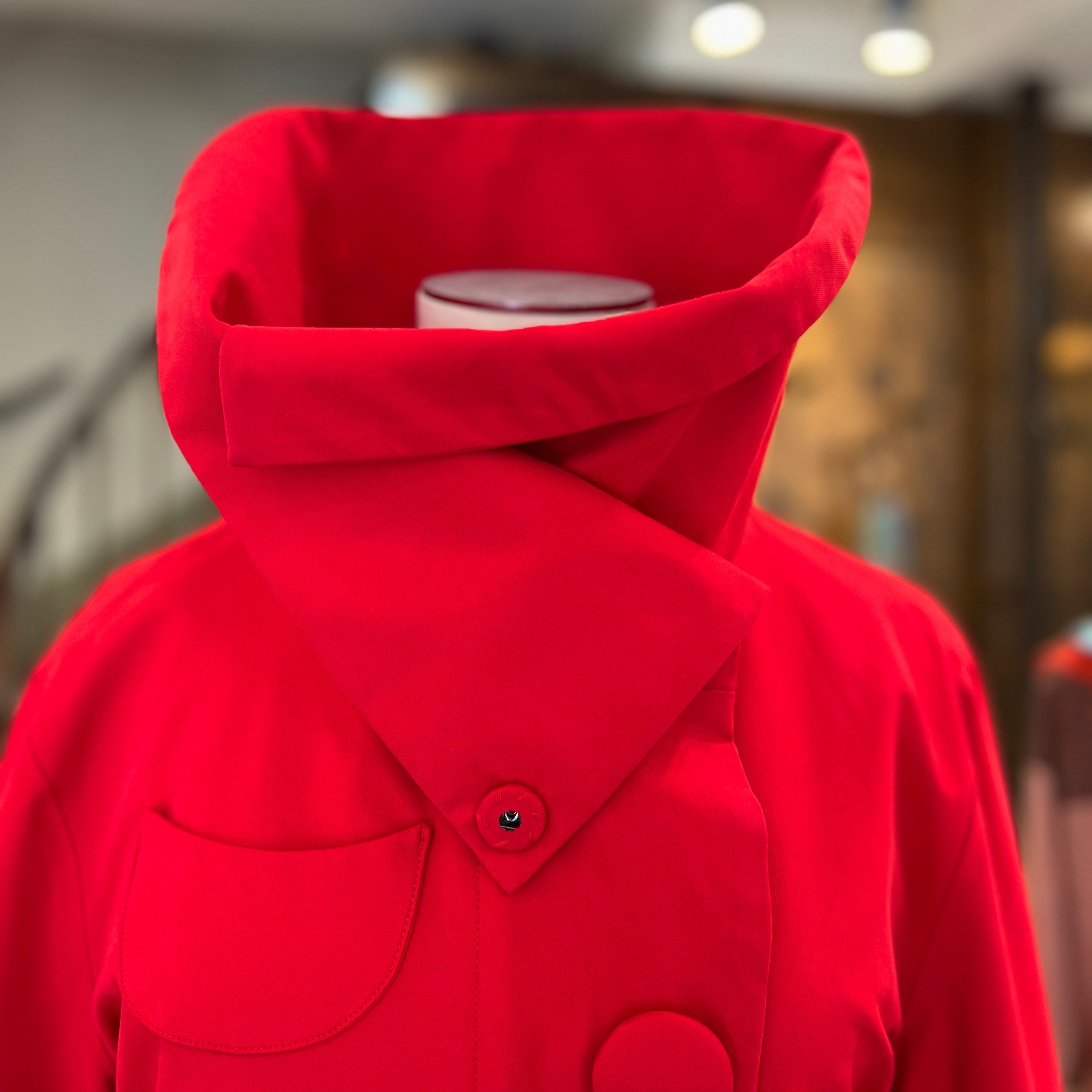 Riding red waterproof trench coat