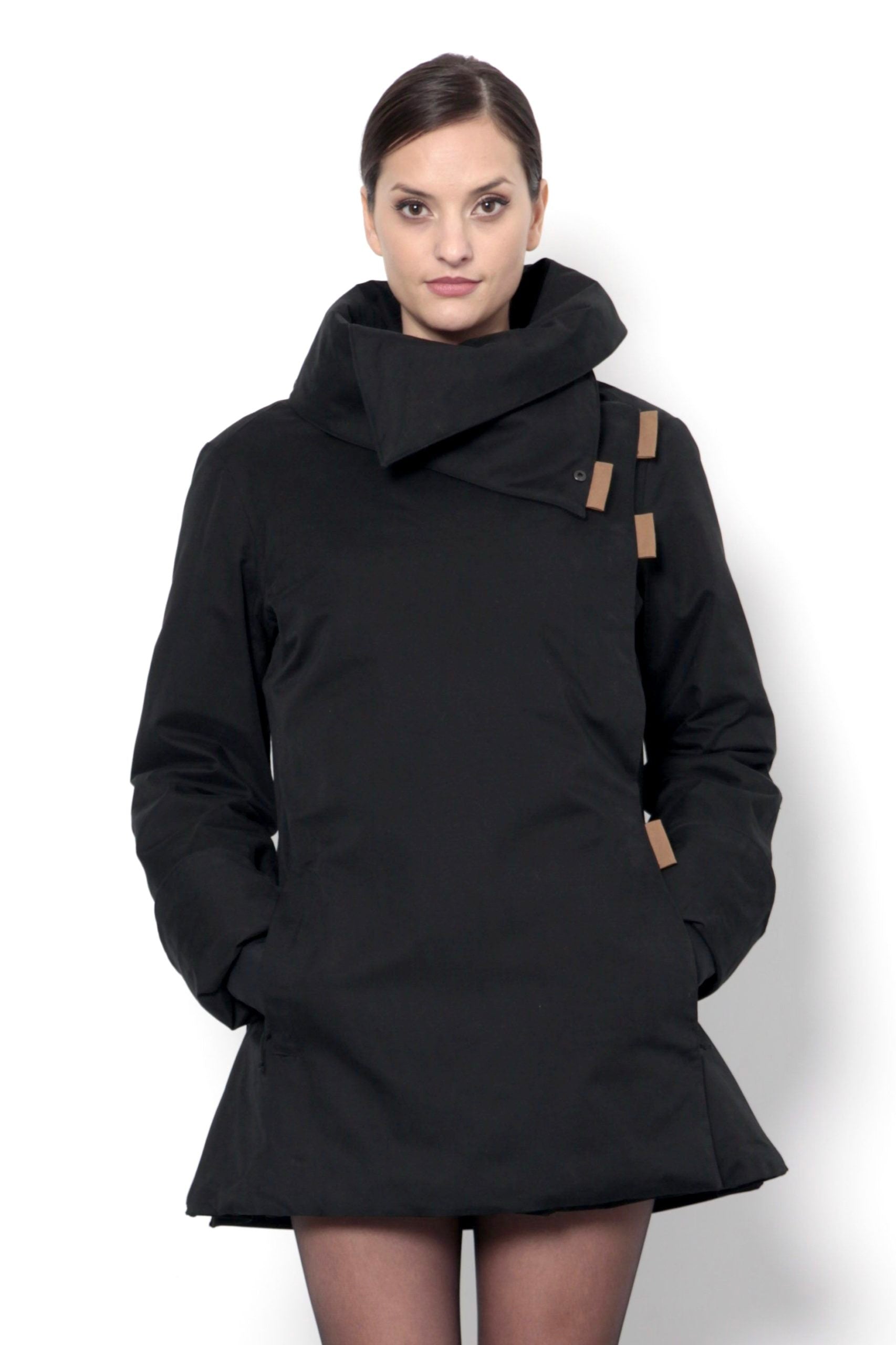 Twiggy black / tobacco waterproof raincoat