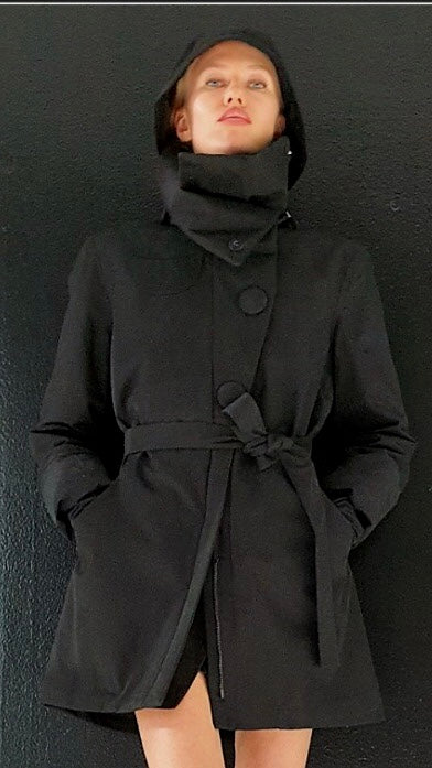 Riding black waterproof elegant trench coat