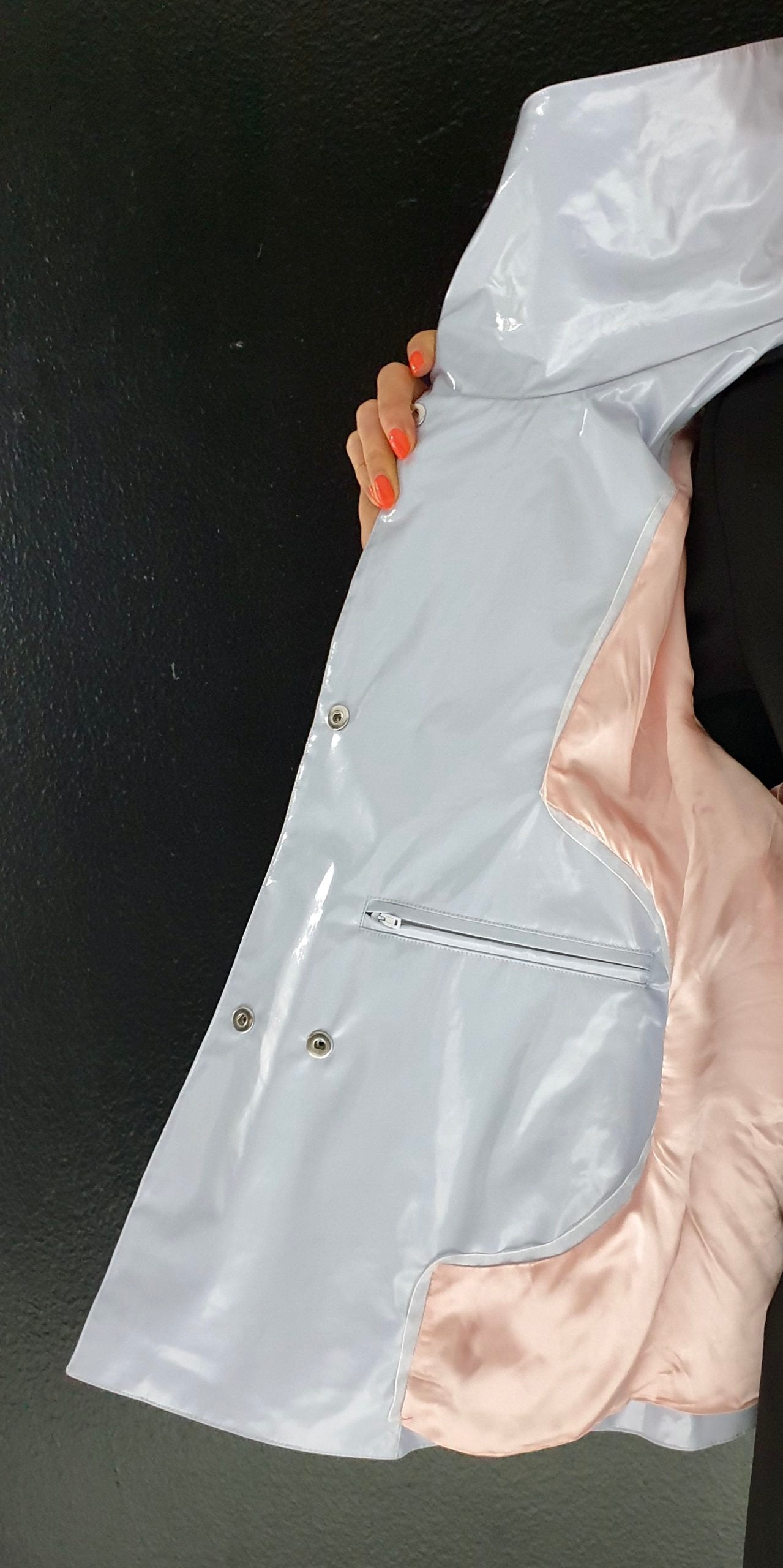 Audrey waterproof lavender vinyl jacket