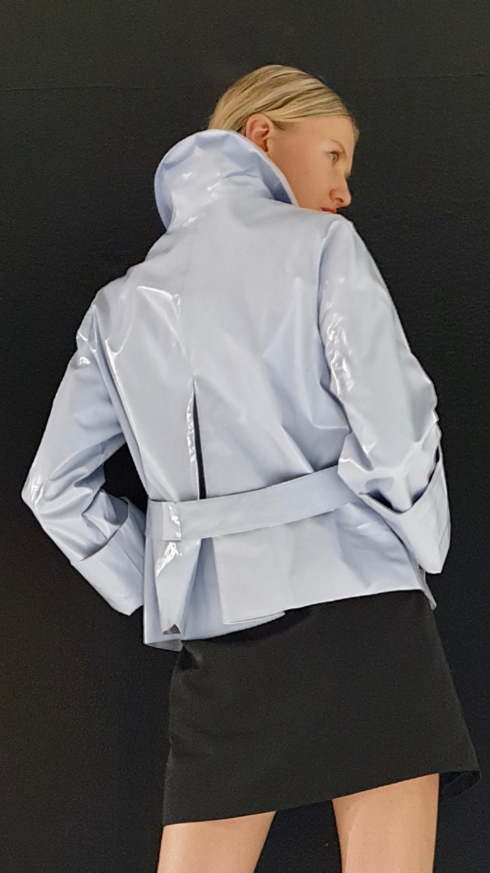 Audrey waterproof lavender vinyl jacket