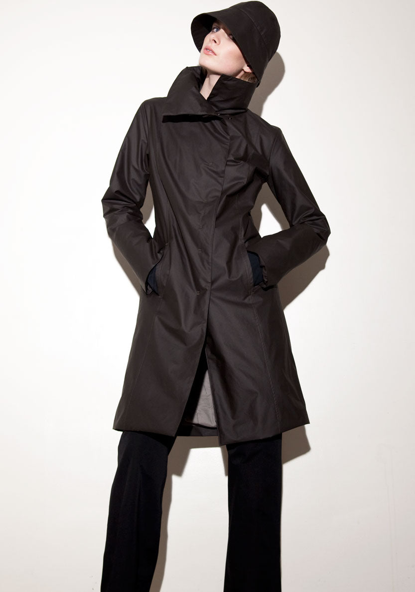 Blueberry couture waterproof winter coat &amp; Rain hat - black coffee