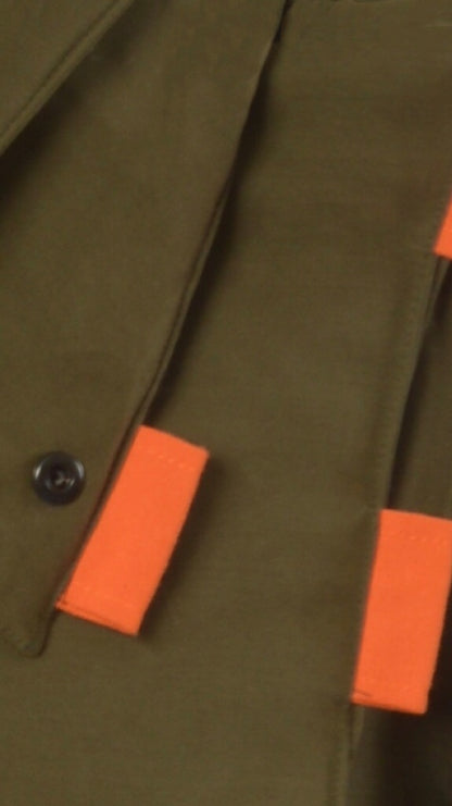 Twiggy khaki green / orange waterproof long winter coat