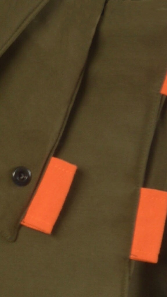 Twiggy khaki green / orange waterproof winter coat