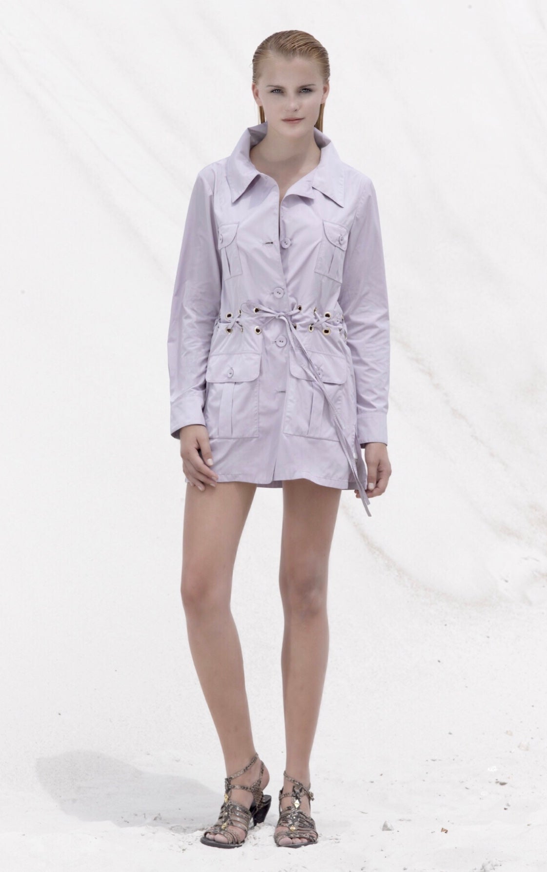 The chic Saharan lilac Safari Jacket