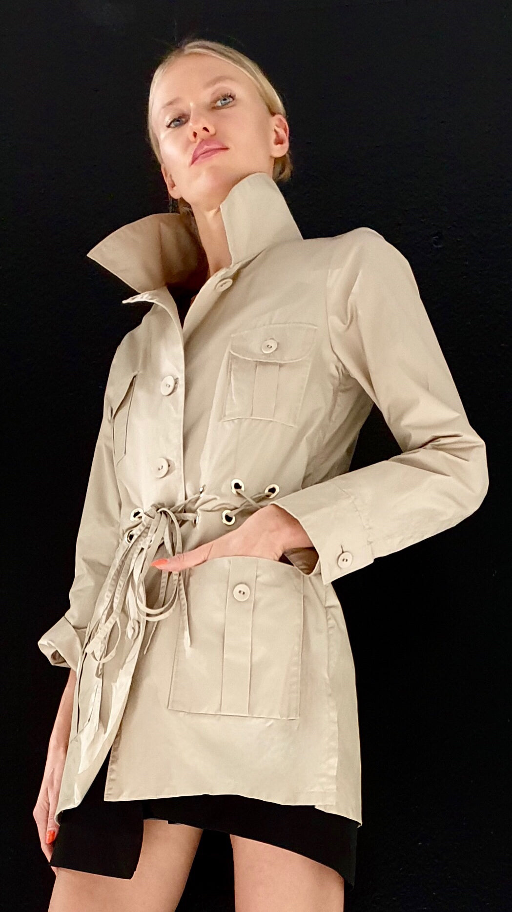 The chic Saharan beige Safari Jacket