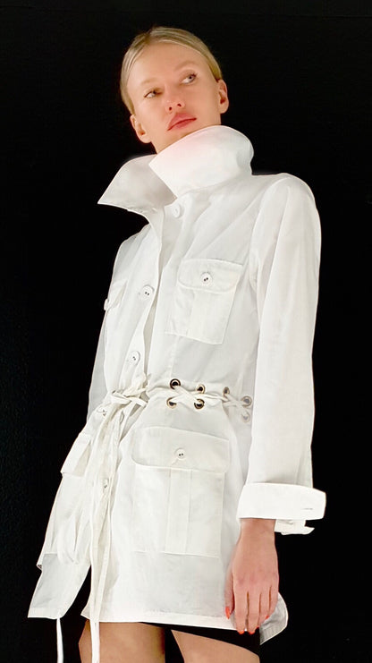 The chic Saharan white Safari Jacket