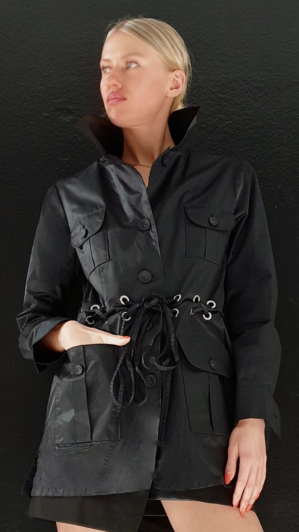 The chic Saharan black Safari Jacket