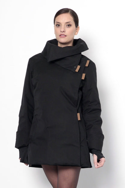 Twiggy black / tobacco waterproof winter coat