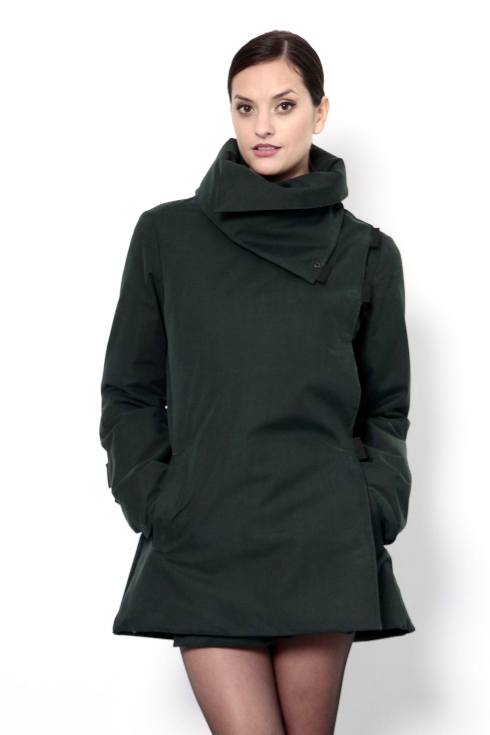 Twiggy jet green / black waterproof winter coat