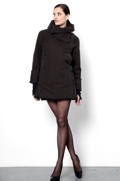 Twiggy chocolate / jet green waterproof winter coat