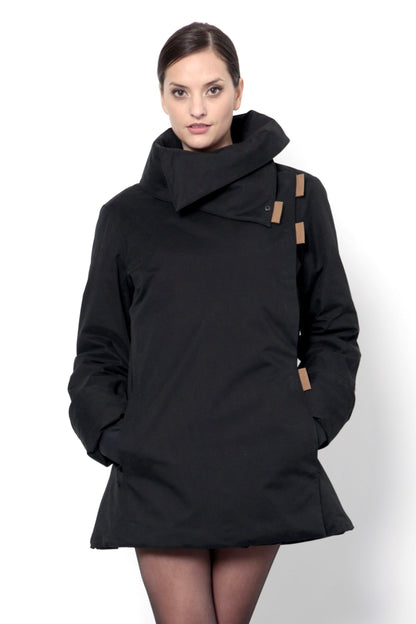 Twiggy black / tobacco waterproof winter coat