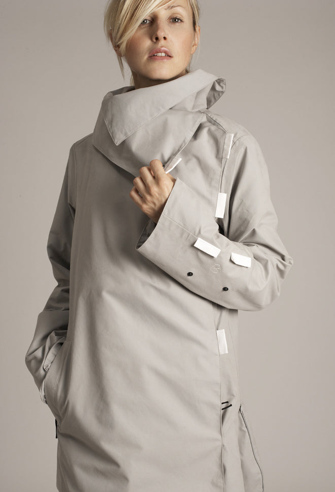 Twiggy icy grey / white waterproof long winter coat